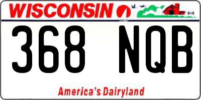 WI license plate 368NQB