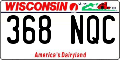 WI license plate 368NQC
