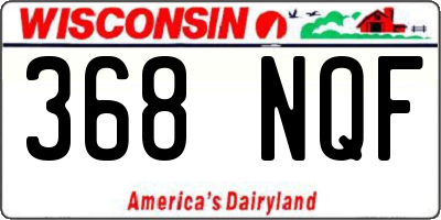 WI license plate 368NQF