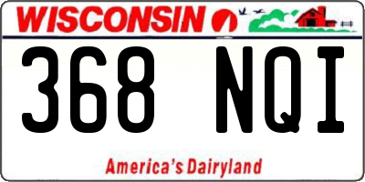 WI license plate 368NQI