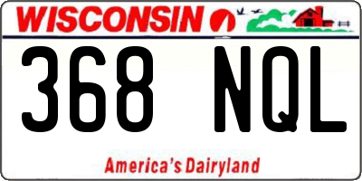 WI license plate 368NQL