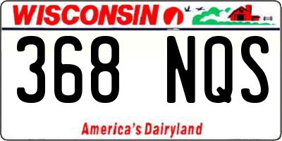 WI license plate 368NQS