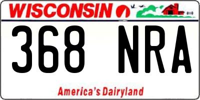WI license plate 368NRA