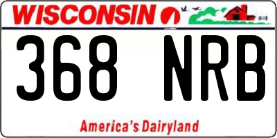 WI license plate 368NRB