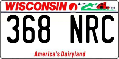 WI license plate 368NRC