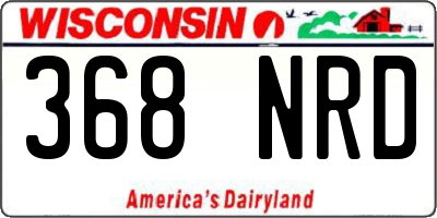 WI license plate 368NRD