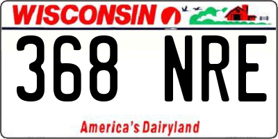 WI license plate 368NRE