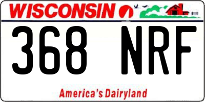 WI license plate 368NRF