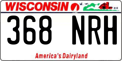 WI license plate 368NRH