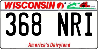 WI license plate 368NRI