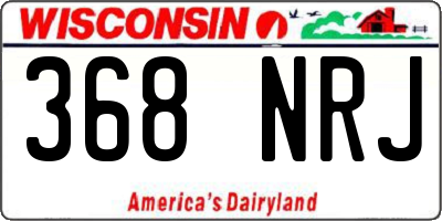 WI license plate 368NRJ