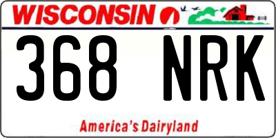 WI license plate 368NRK