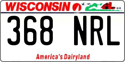 WI license plate 368NRL