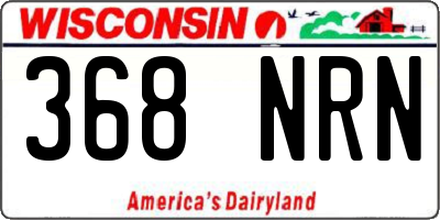 WI license plate 368NRN