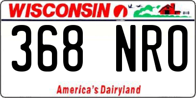 WI license plate 368NRO