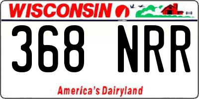 WI license plate 368NRR