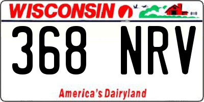 WI license plate 368NRV