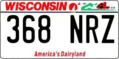 WI license plate 368NRZ
