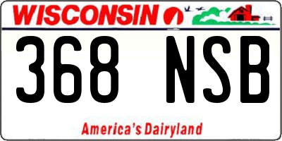 WI license plate 368NSB