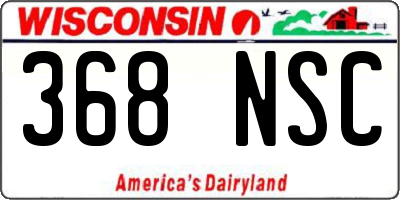 WI license plate 368NSC