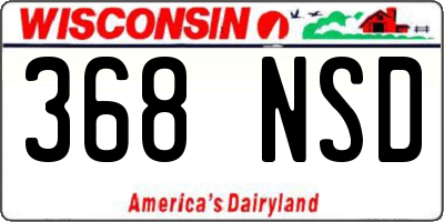 WI license plate 368NSD