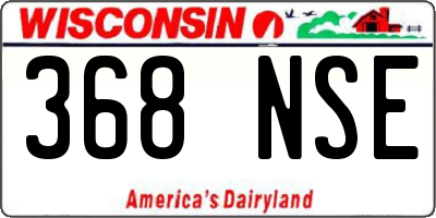 WI license plate 368NSE