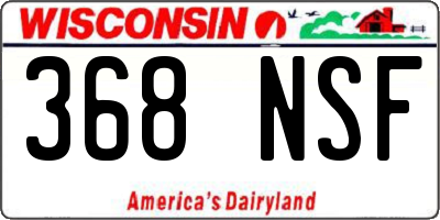 WI license plate 368NSF