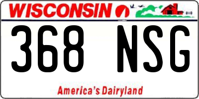 WI license plate 368NSG
