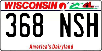 WI license plate 368NSH