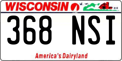 WI license plate 368NSI