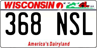 WI license plate 368NSL