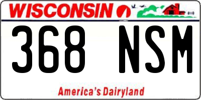 WI license plate 368NSM