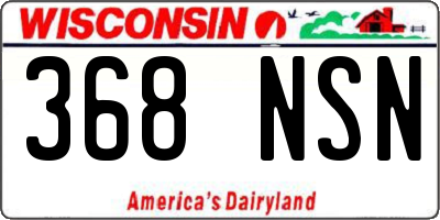 WI license plate 368NSN