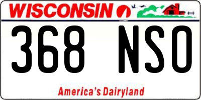 WI license plate 368NSO