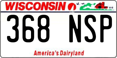 WI license plate 368NSP
