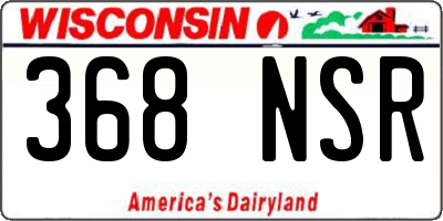 WI license plate 368NSR