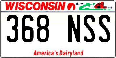 WI license plate 368NSS