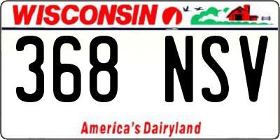 WI license plate 368NSV