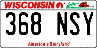 WI license plate 368NSY