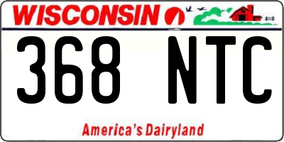 WI license plate 368NTC