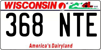 WI license plate 368NTE