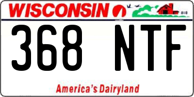WI license plate 368NTF