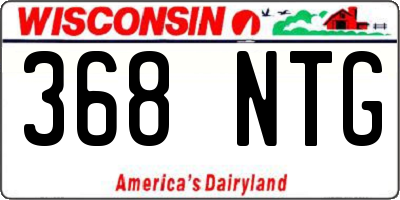 WI license plate 368NTG