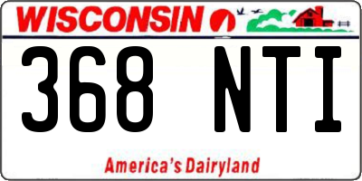 WI license plate 368NTI