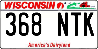 WI license plate 368NTK