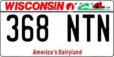 WI license plate 368NTN