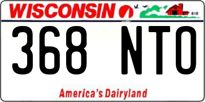 WI license plate 368NTO