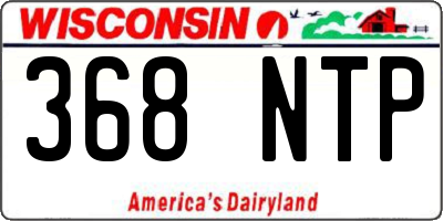 WI license plate 368NTP