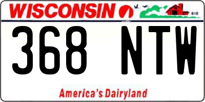 WI license plate 368NTW