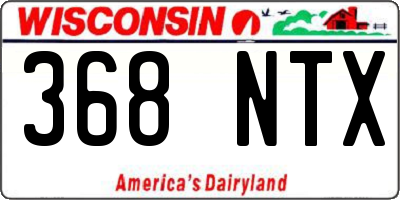 WI license plate 368NTX